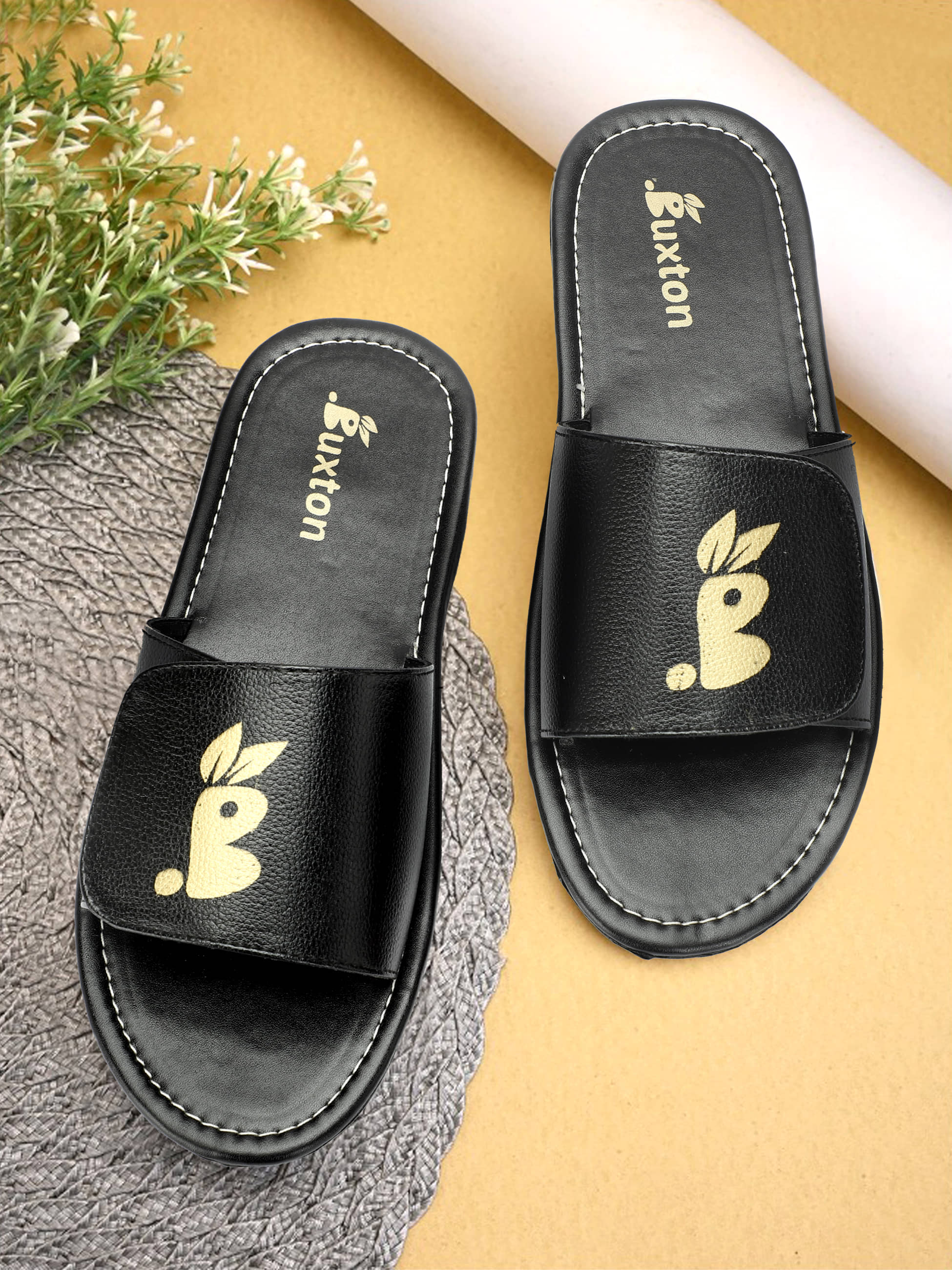 Buxton Black Men's Slide Flip Flop