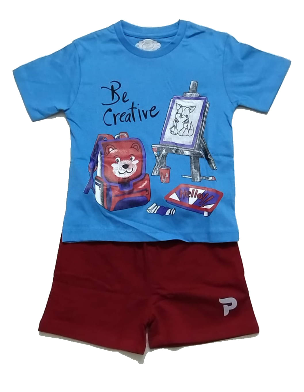 Cherry Tree Pack of 1 Boys Cotton Blend T-Shirt & Shorts Set ( Blue ) Cherry Tree Pack of 1 Boys Cotton Blend T-Shirt & Shorts Set ( Blue )
