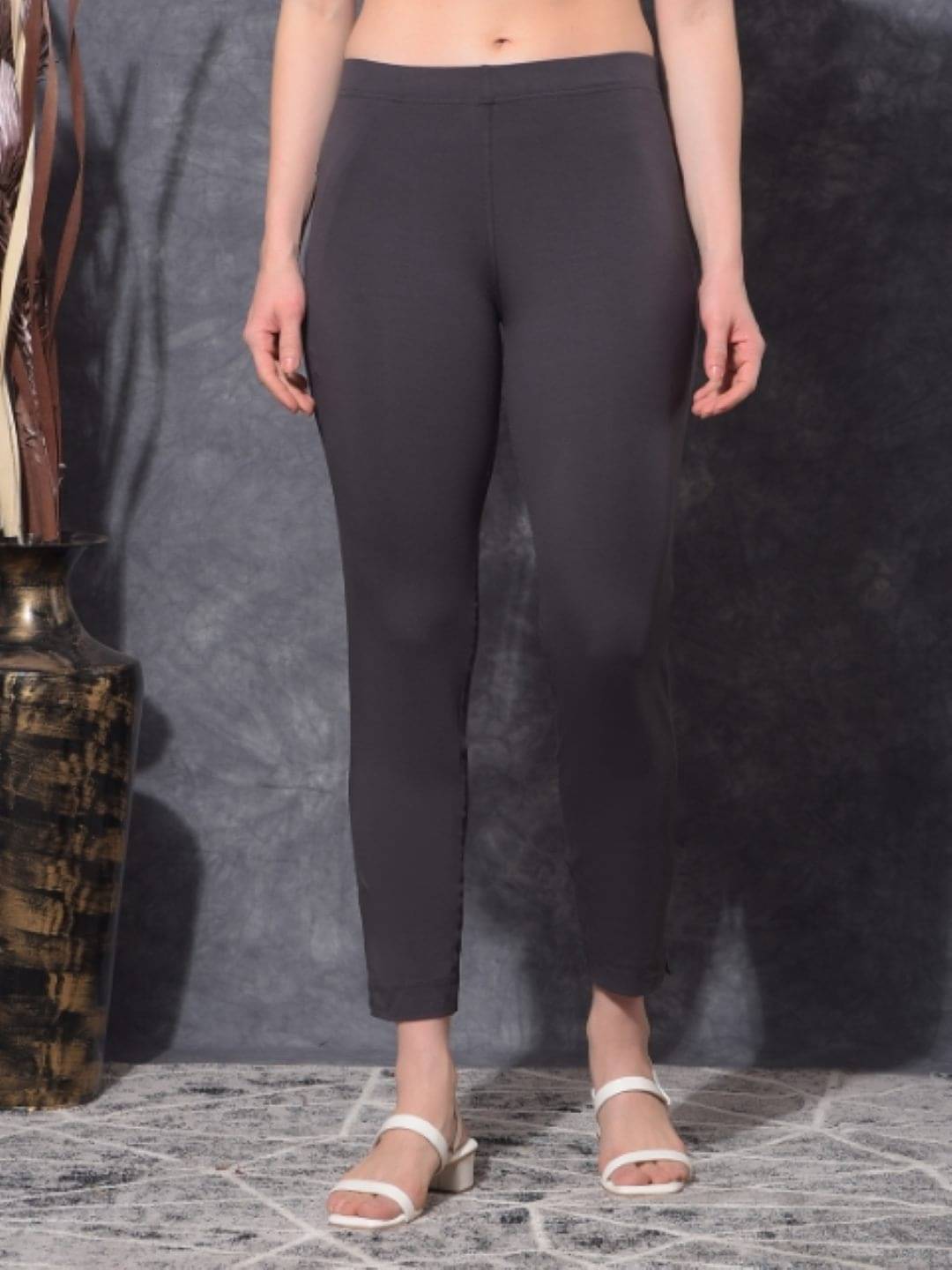     			Dollar Missy Charcoal Cotton Blend Regular Women's Cigarette Pants ( Pack of 1 )