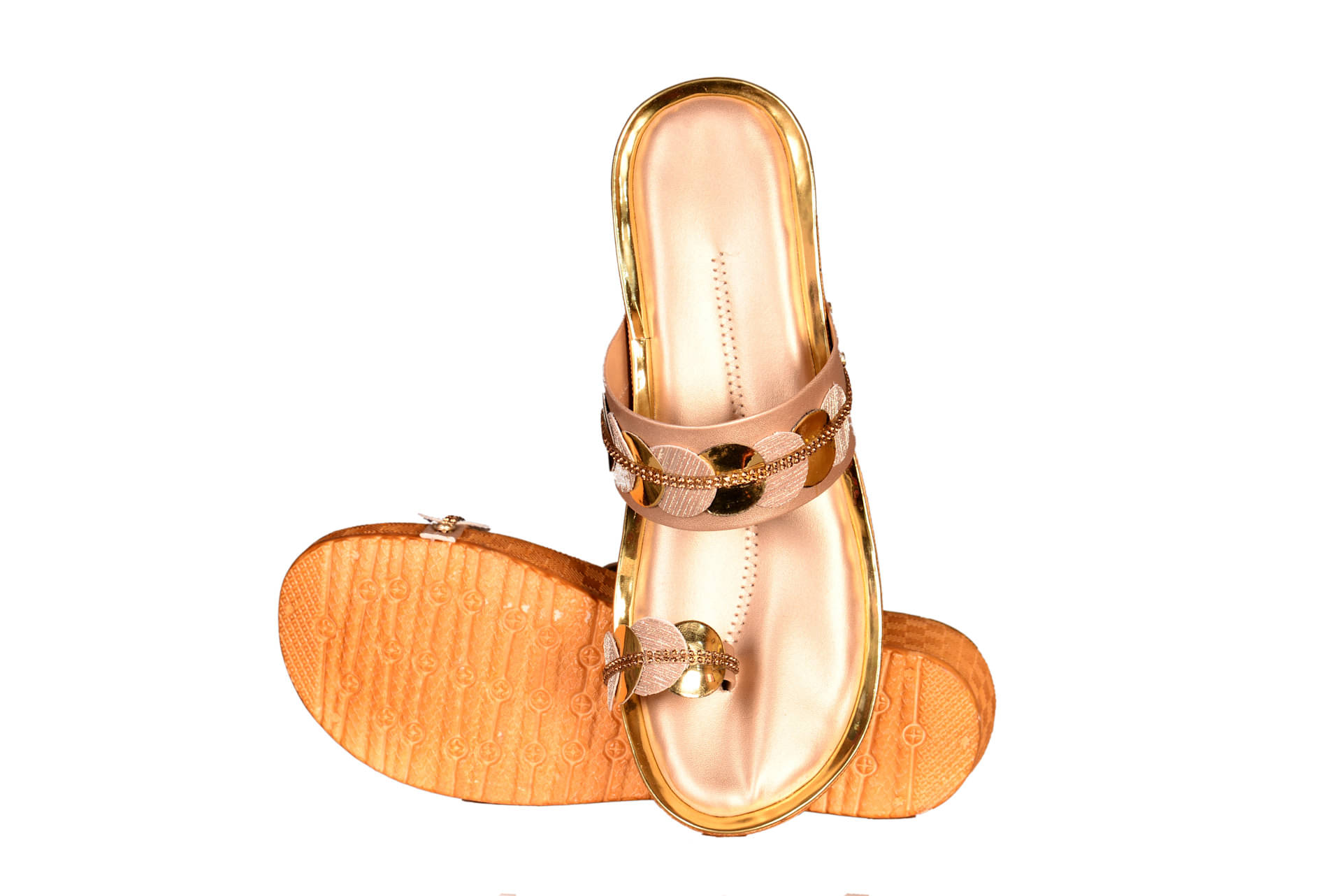     			Footprints Gold Women's Sandal Heels
