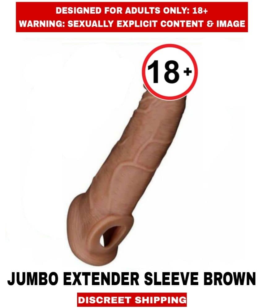 Jumbo Brown  Color Close Ended Soft Silicon Penis Sleeves For Men
