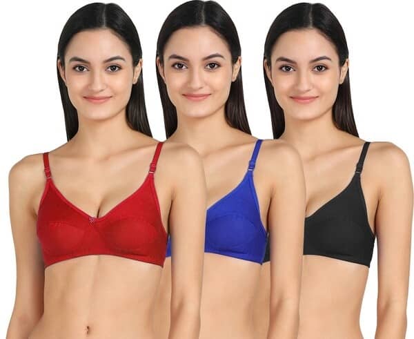 Kiran Enterprises Pack of 2 Cotton Women's Everyday Bra ( Multicolor )