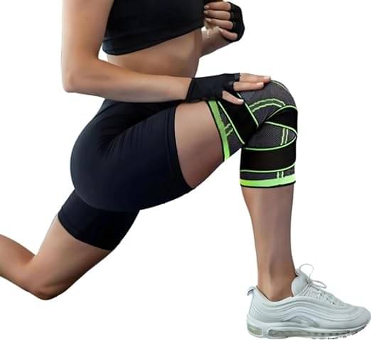Knee Compression Sleeve with Adjustable Strapping for Pain Relief, Meniscus Tear, Arthritis, Injury, Running, Joint Pain, & Support - Single , Pack of 1 Knee Compression Sleeve with Adjustable Strapping for Pain Relief, Meniscus Tear, Arthritis, Injury, Running, Joint Pain, & Support - Single , Pack of 1