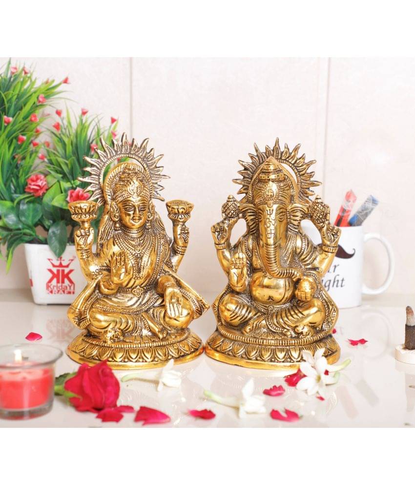 KridayKraft Aluminium Laxmi Ganesh Idol ( 21 cm ) KridayKraft Aluminium Laxmi Ganesh Idol ( 21 cm )