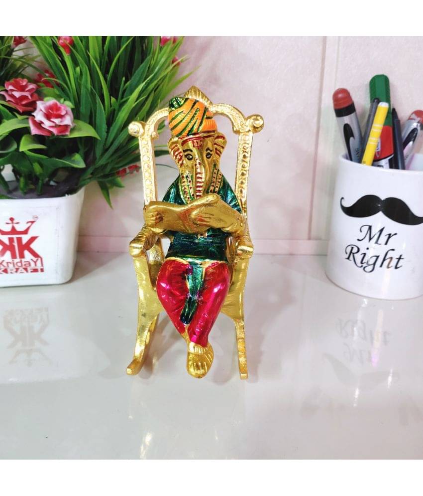 KridayKraft Aluminium Lord Ganesha Idol ( 15 cm ) KridayKraft Aluminium Lord Ganesha Idol ( 15 cm )