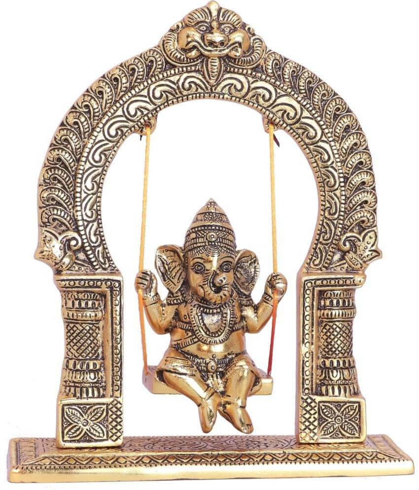     			KridayKraft Aluminium Lord Ganesha Idol ( 6.5 cm )