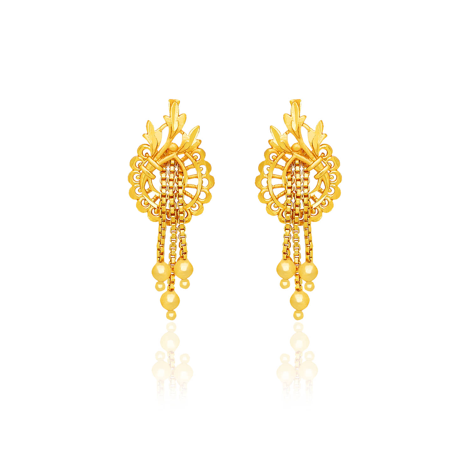 LUV FASHION Golden Ear Chain Earrings ( Pack of 1 ) - Earrings | Buy online on ZillyBuy