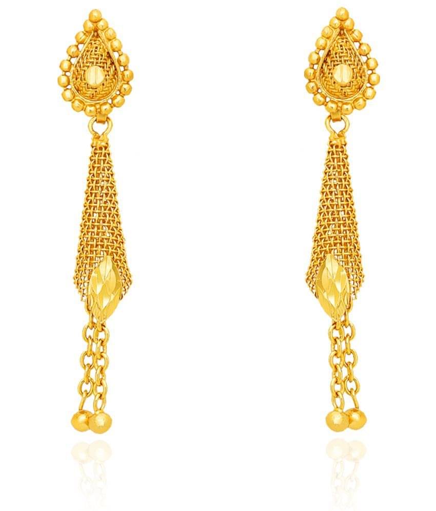     			LUV FASHION Golden Ear Chain Earrings ( Pack of 1 )