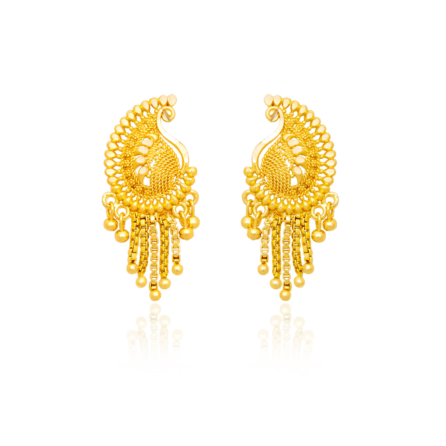 LUV FASHION Golden Stud Earrings ( Pack of 1 ) - Earrings | Buy online on ZillyBuy