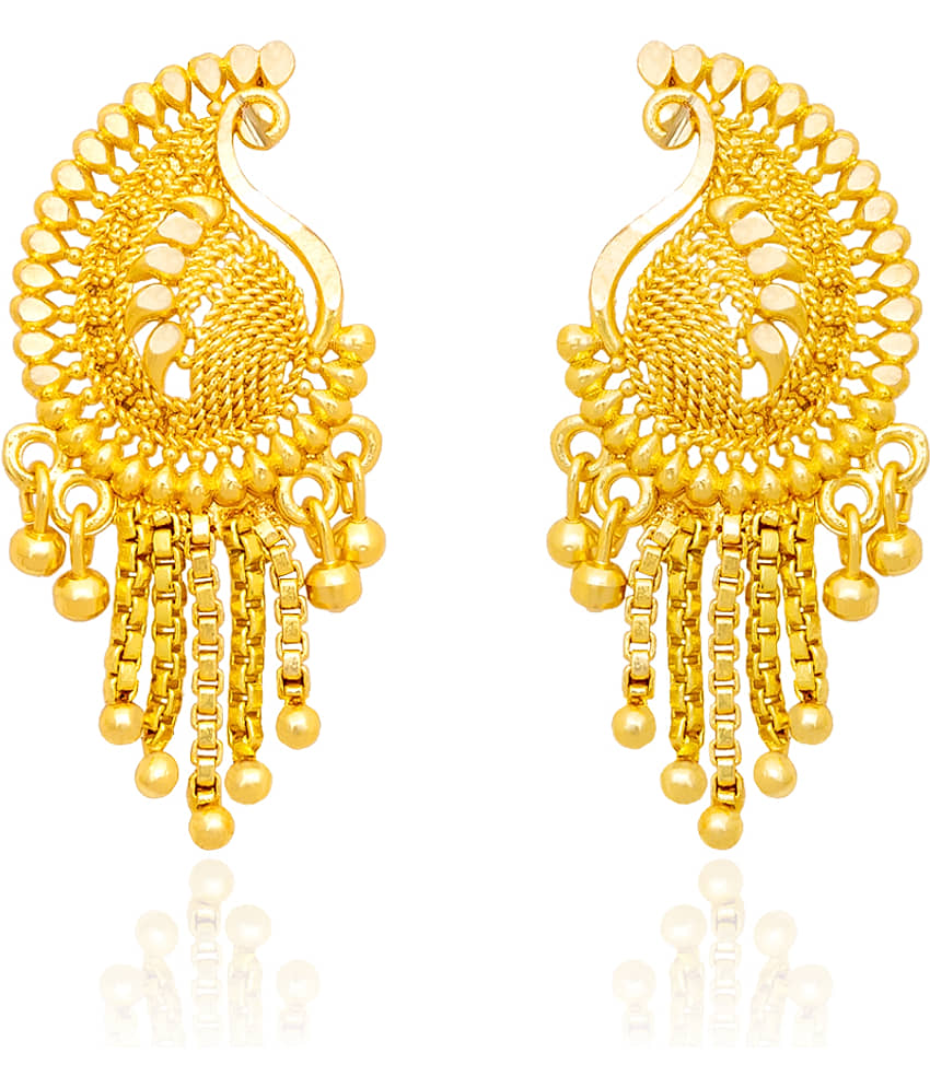 LUV FASHION Golden Stud Earrings ( Pack of 1 ) - Earrings | Buy online on ZillyBuy