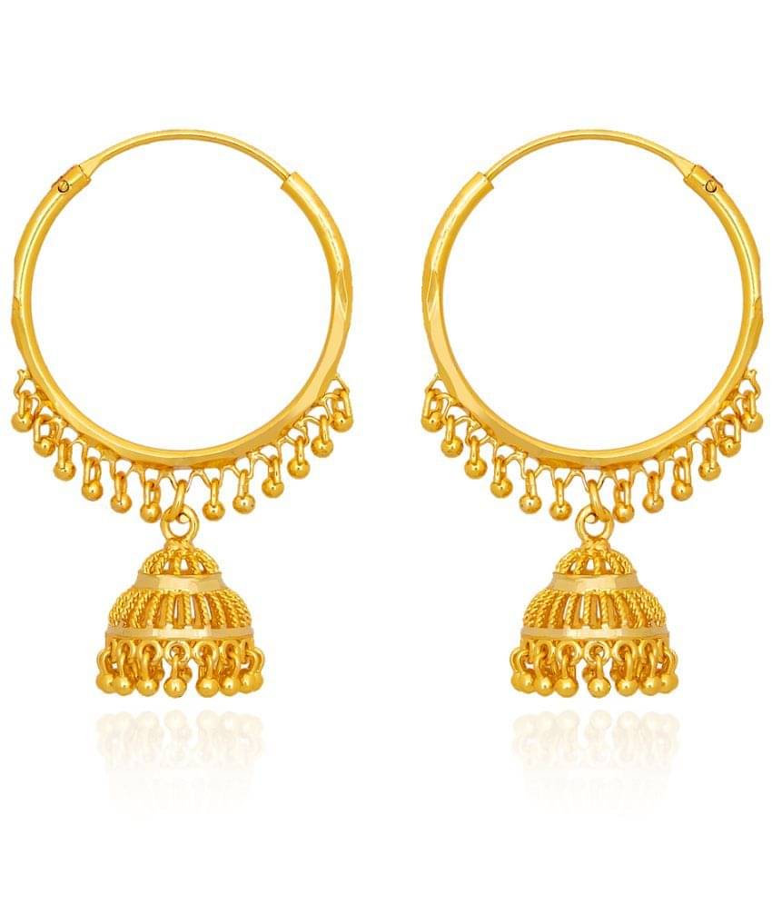     			LUV FASHION Golden Stud Earrings ( Pack of 1 )