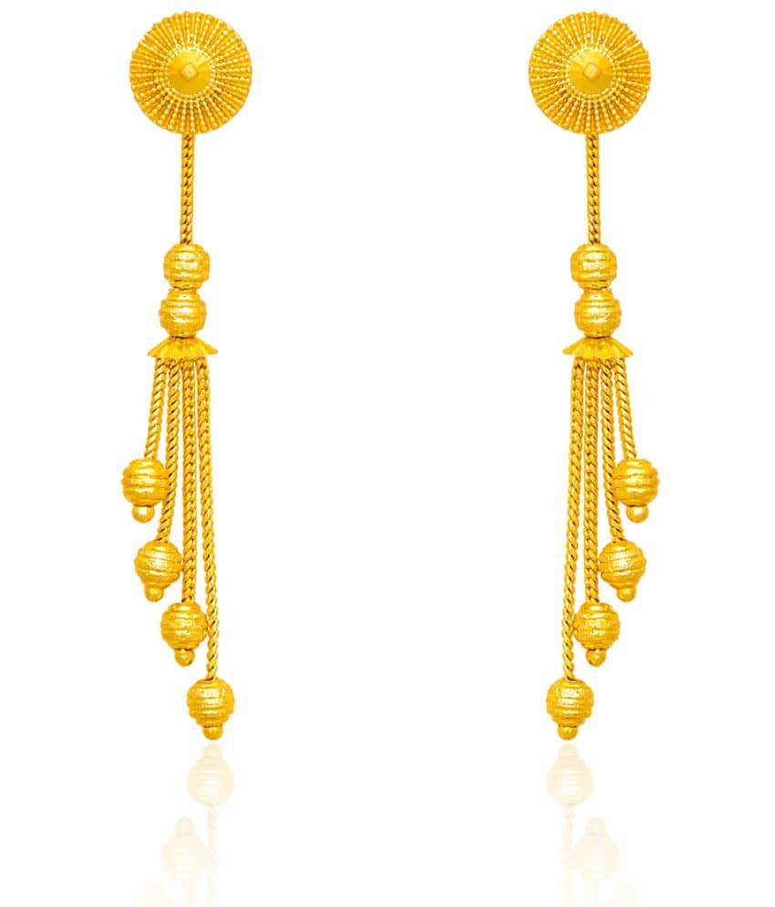 LUV FASHION Golden Stud Earrings ( Pack of 1 ) - Earrings | Buy online on ZillyBuy