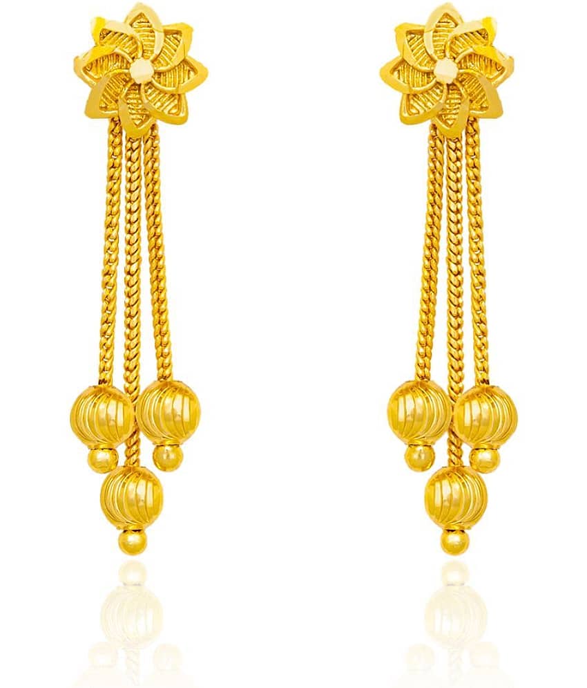 LUV FASHION Golden Stud Earrings ( Pack of 1 ) - Earrings | Buy online on ZillyBuy