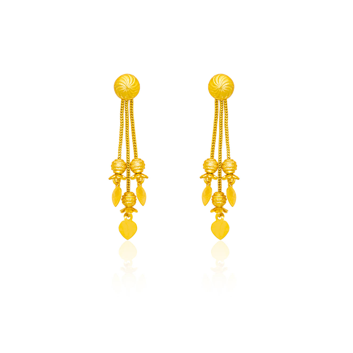 LUV FASHION Golden Stud Earrings ( Pack of 1 ) - Earrings | Buy online on ZillyBuy