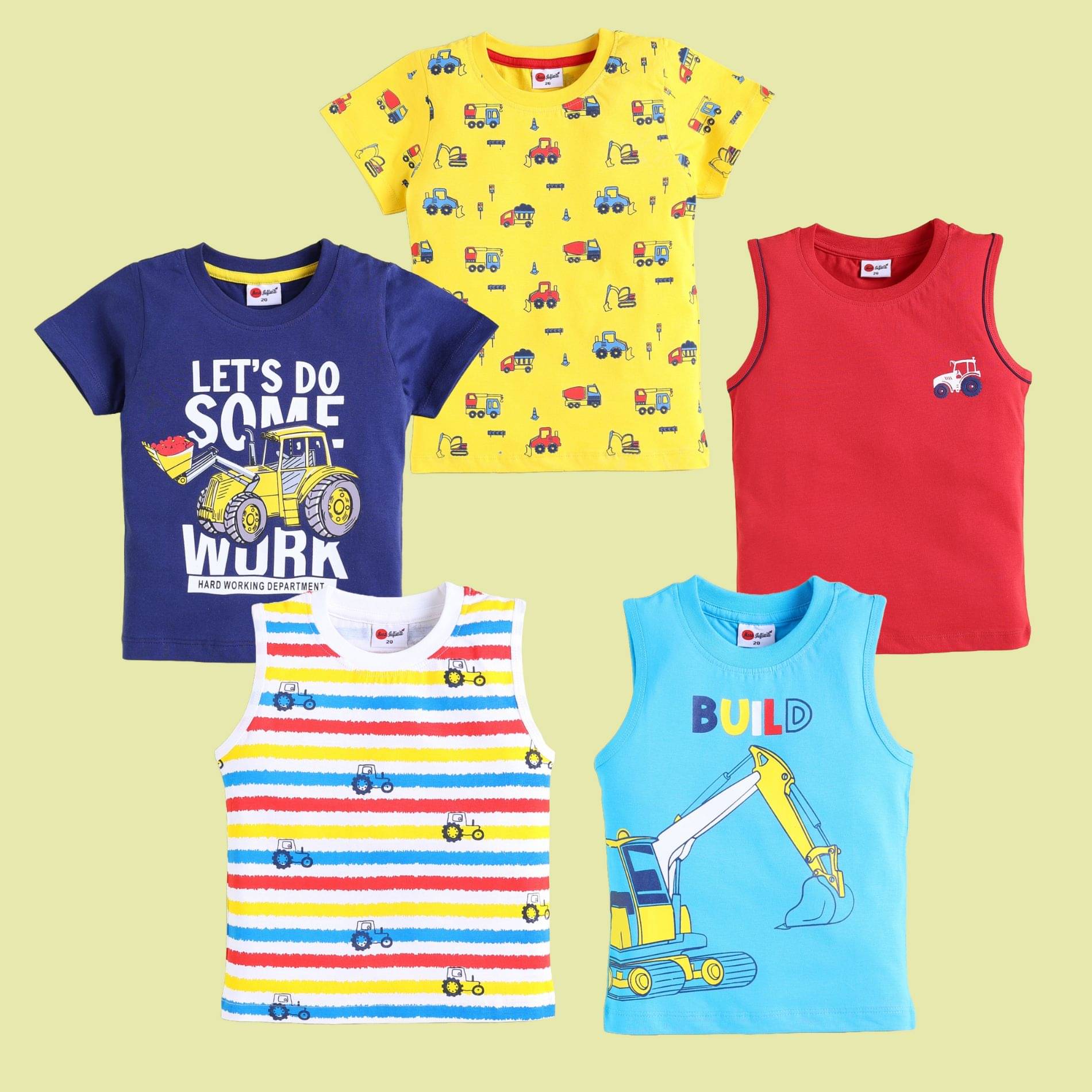     			Mars Infiniti Pack of 5 Baby Boys Cotton T-Shirt ( Multi )