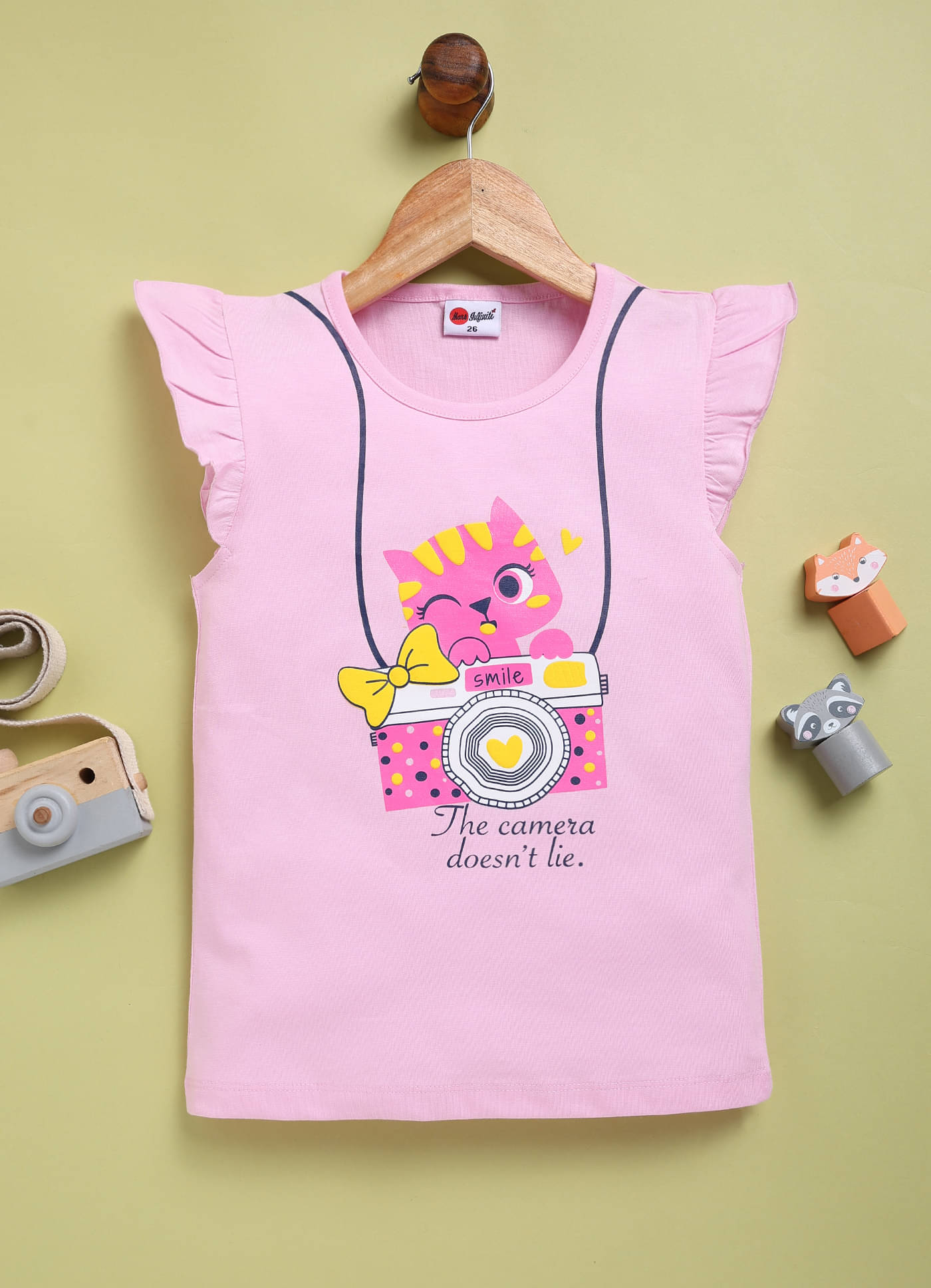     			Mars Infiniti Pack of 1 Baby Girls Cotton T-Shirt ( Pink )