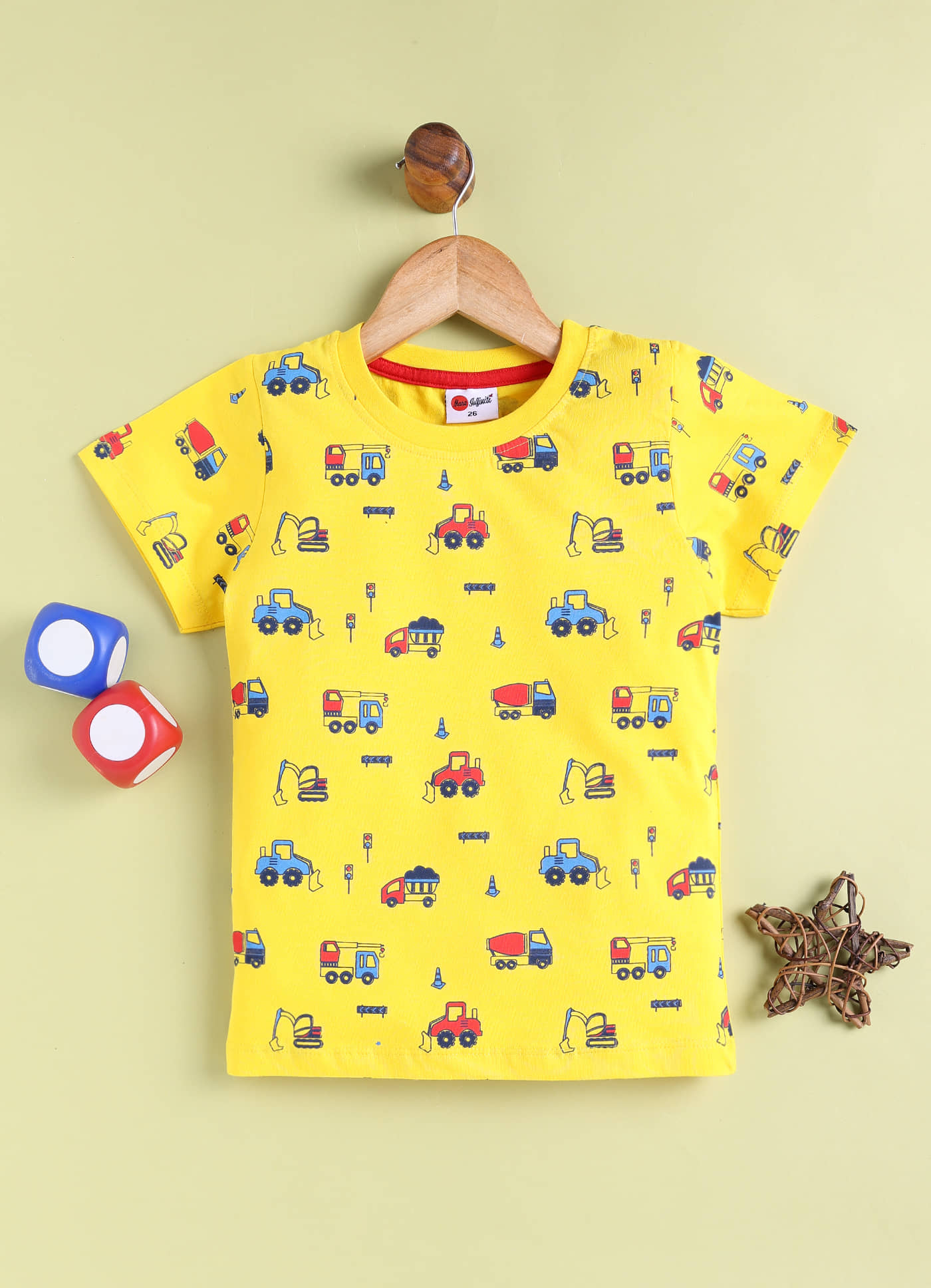Mars Infiniti Pack of 3 Boys Cotton T-Shirt ( Yellow )