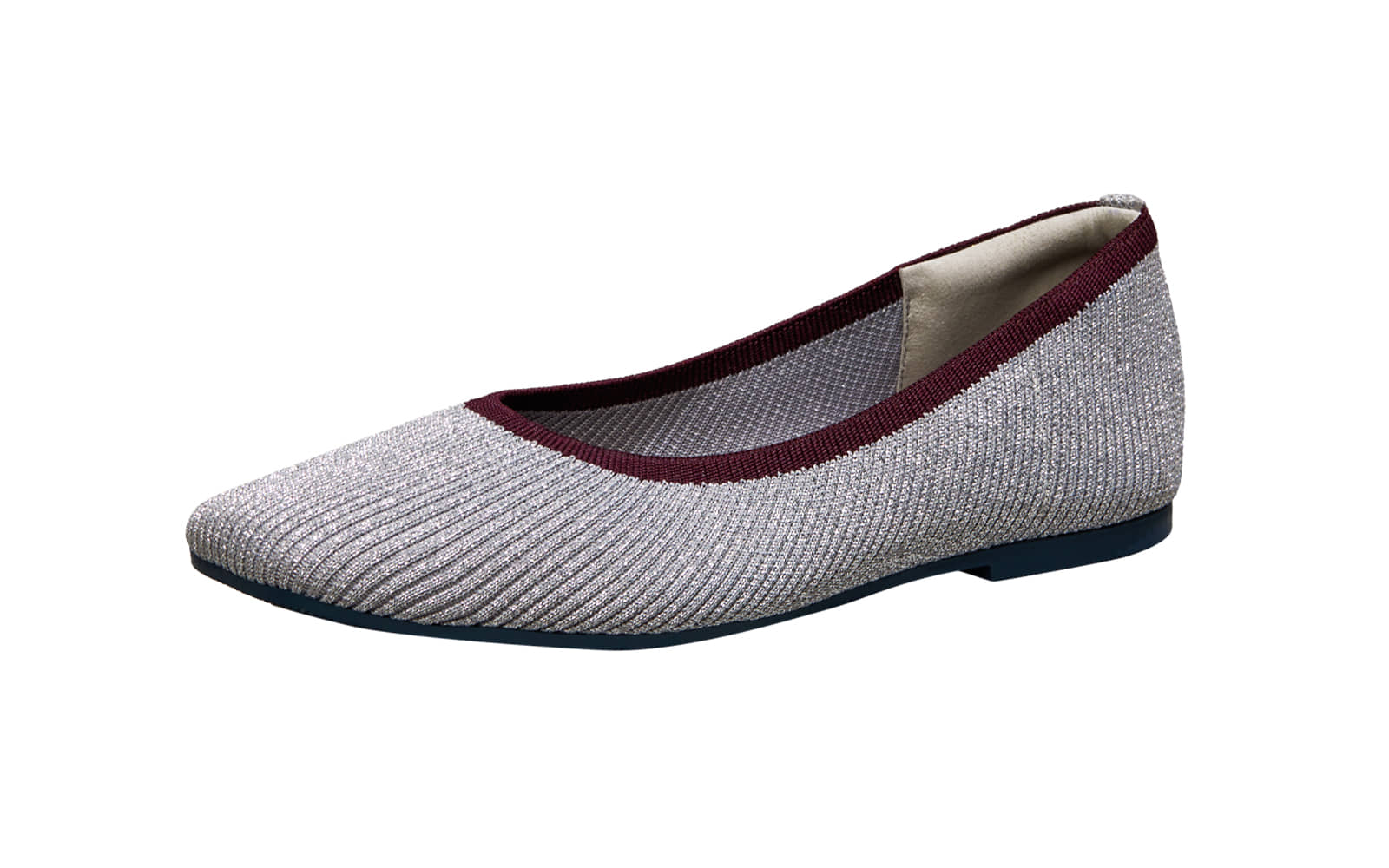 Neemans Metallic Square Flats Silver Women's Casual Ballerinas - Casual Shoes | Buy online on ZillyBuy