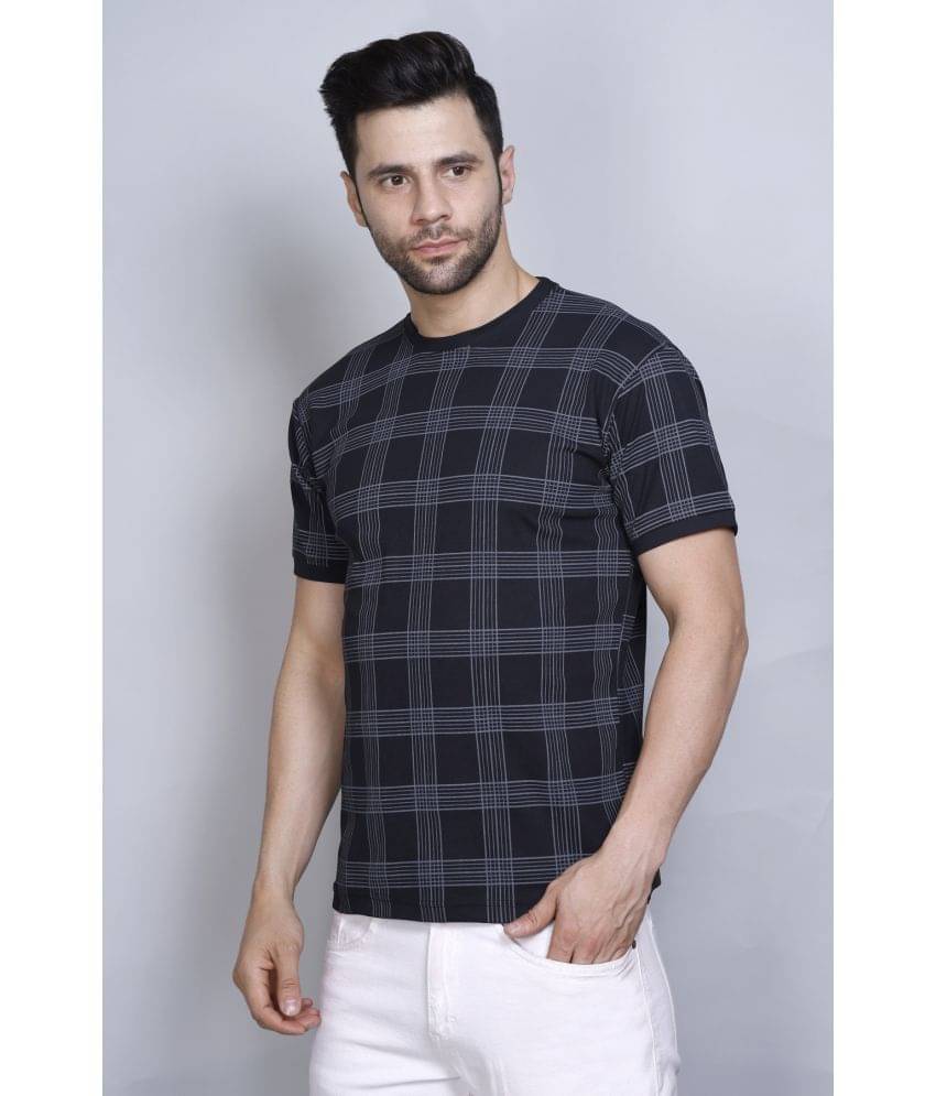 PASURE Pack of 1 Cotton Regular Fit Men's T-Shirt ( Black ) PASURE Pack of 1 Cotton Regular Fit Men's T-Shirt ( Black )