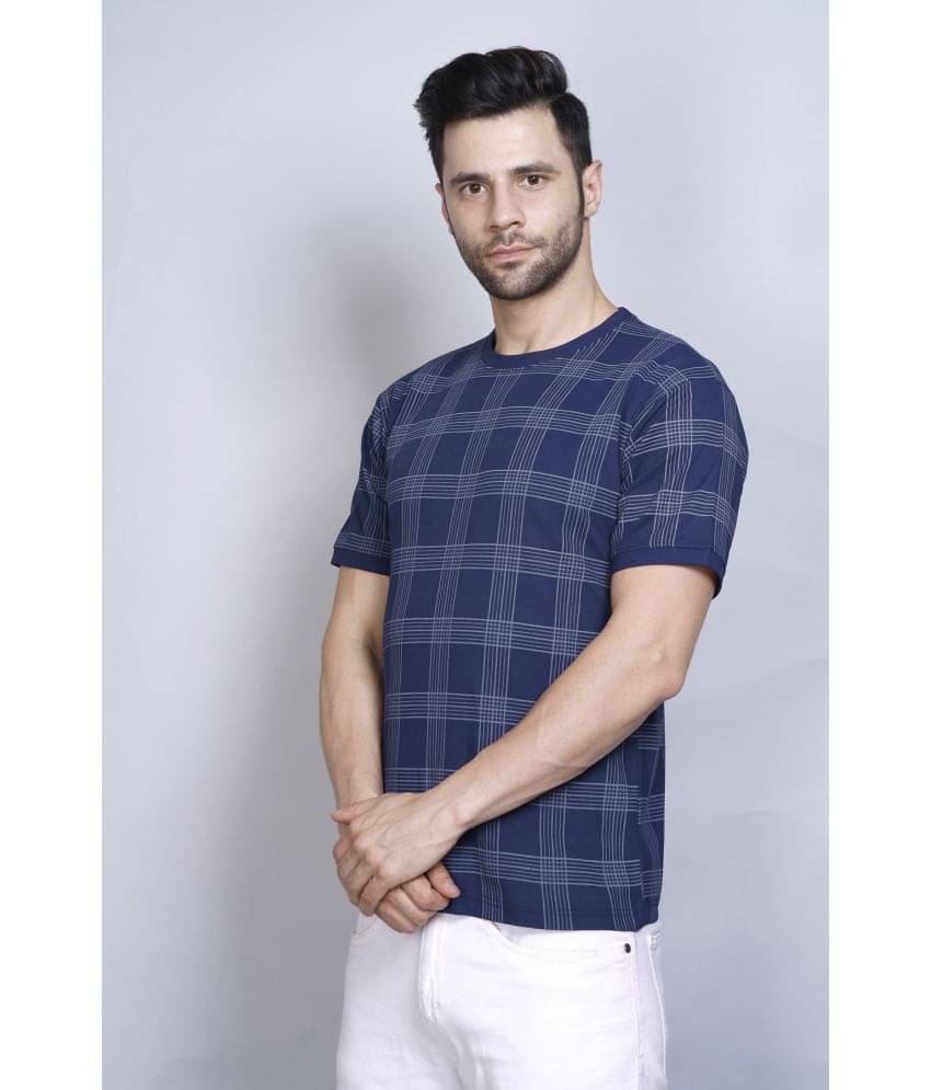     			PASURE Pack of 1 Cotton Regular Fit Men's T-Shirt ( Navy )