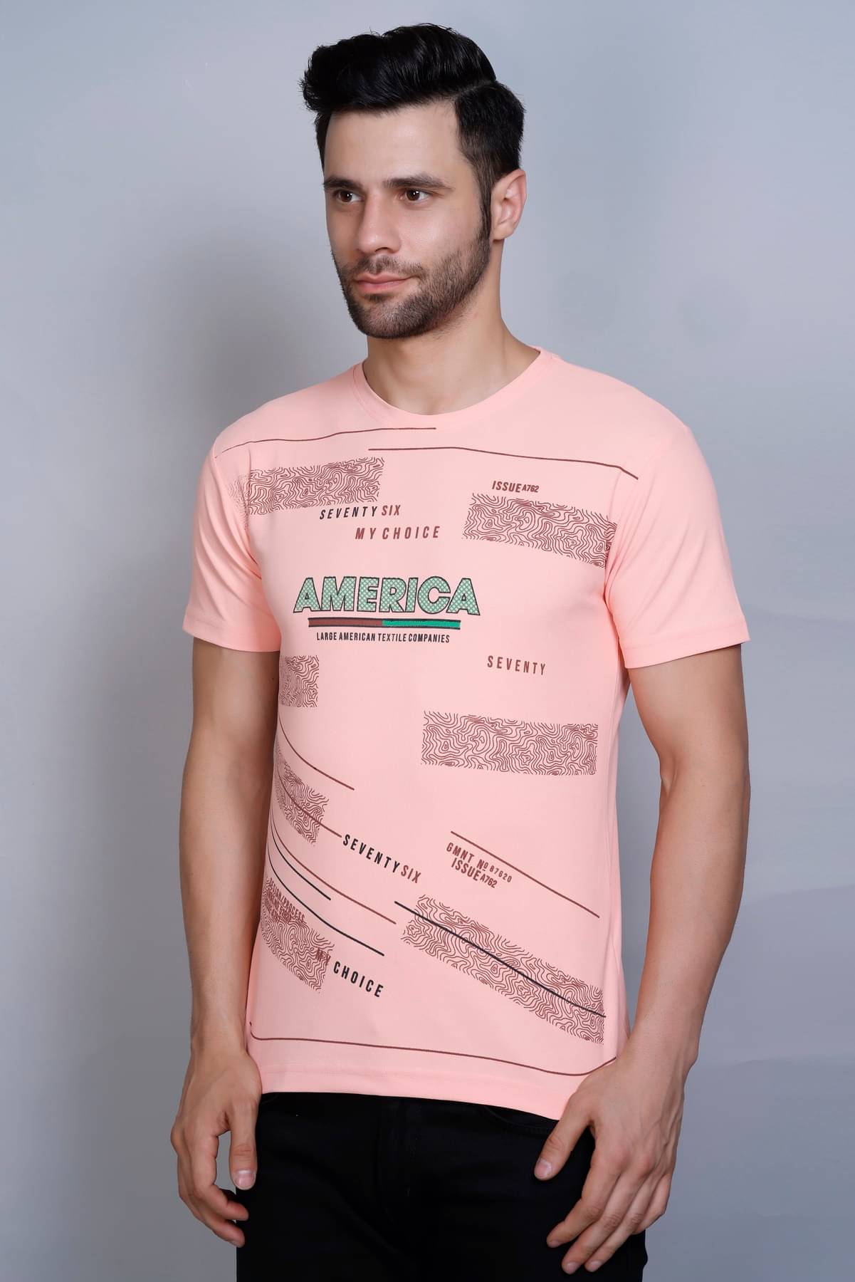     			PASURE Pack of 1 Cotton Regular Fit Men's T-Shirt ( Pink )