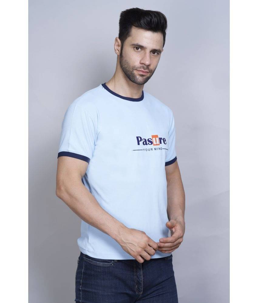 PASURE Pack of 1 Cotton Regular Fit Men's T-Shirt ( Blue )     			PASURE Pack of 1 Cotton Regular Fit Men's T-Shirt ( Blue )