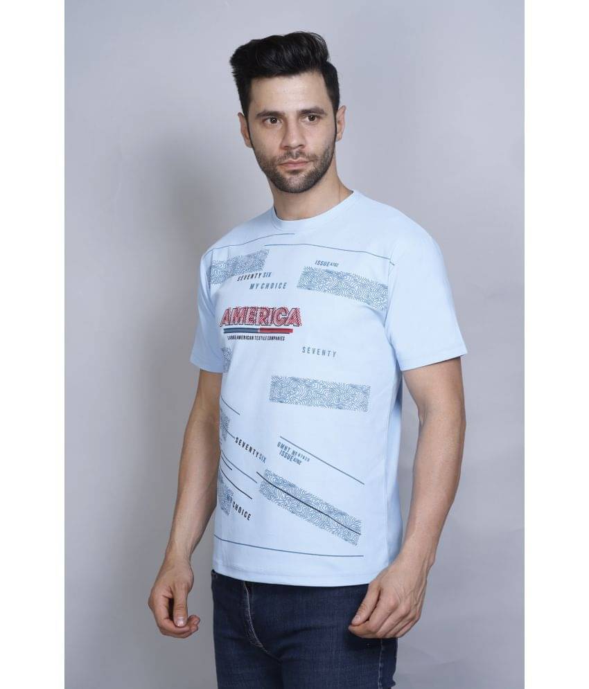 PASURE Pack of 1 Cotton Regular Fit Men's T-Shirt ( Sky Blue ) PASURE Pack of 1 Cotton Regular Fit Men's T-Shirt ( Sky Blue )