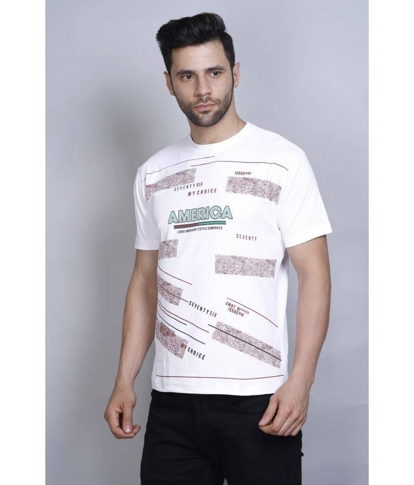 PASURE Pack of 1 Cotton Regular Fit Men's T-Shirt ( White ) PASURE Pack of 1 Cotton Regular Fit Men's T-Shirt ( White )