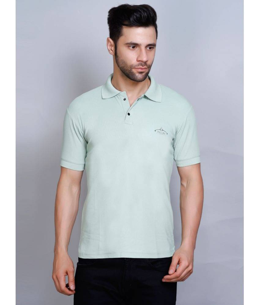     			PASURE Pack of 1 Cotton Regular Fit Solid Half Sleeves Men's Polo T Shirt ( Green )