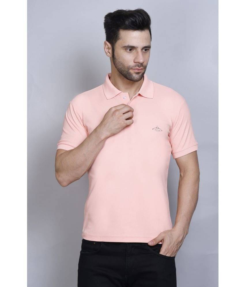 PASURE Pack of 1 Cotton Regular Fit Solid Half Sleeves Men's Polo T Shirt ( Pink )     			PASURE Pack of 1 Cotton Regular Fit Solid Half Sleeves Men's Polo T Shirt ( Pink )