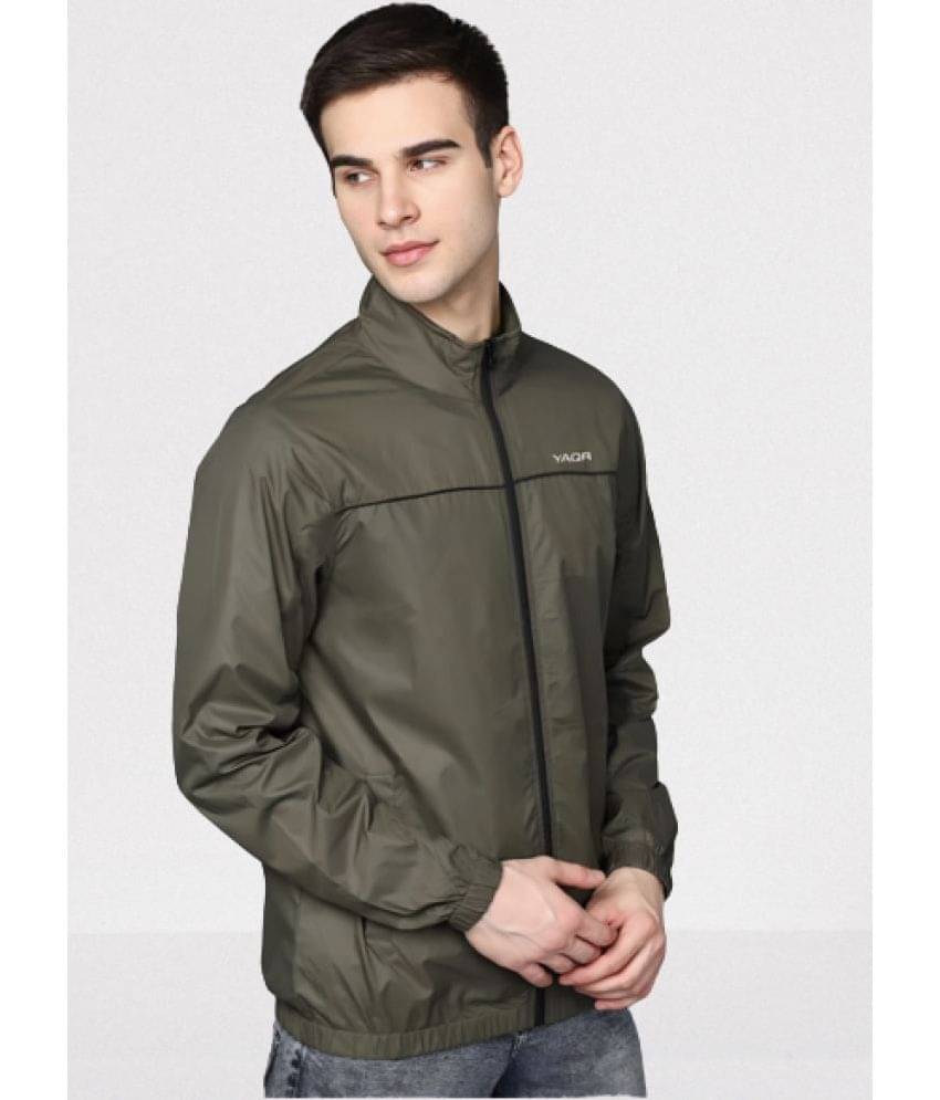     			YAQR Nylon Men's Windcheater Jacket - Olive ( Pack of 1 )