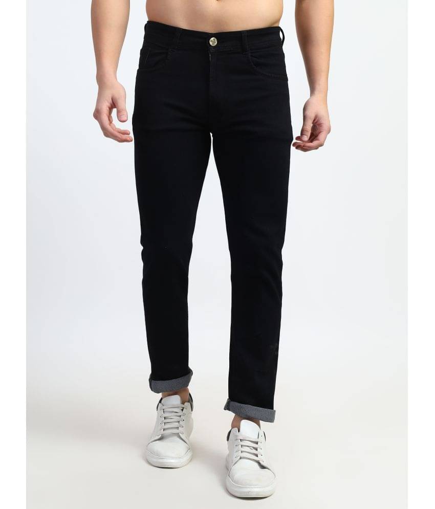     			plounge Regular Fit Cuffed Hem Men's Jeans - Black ( Pack of 1 )