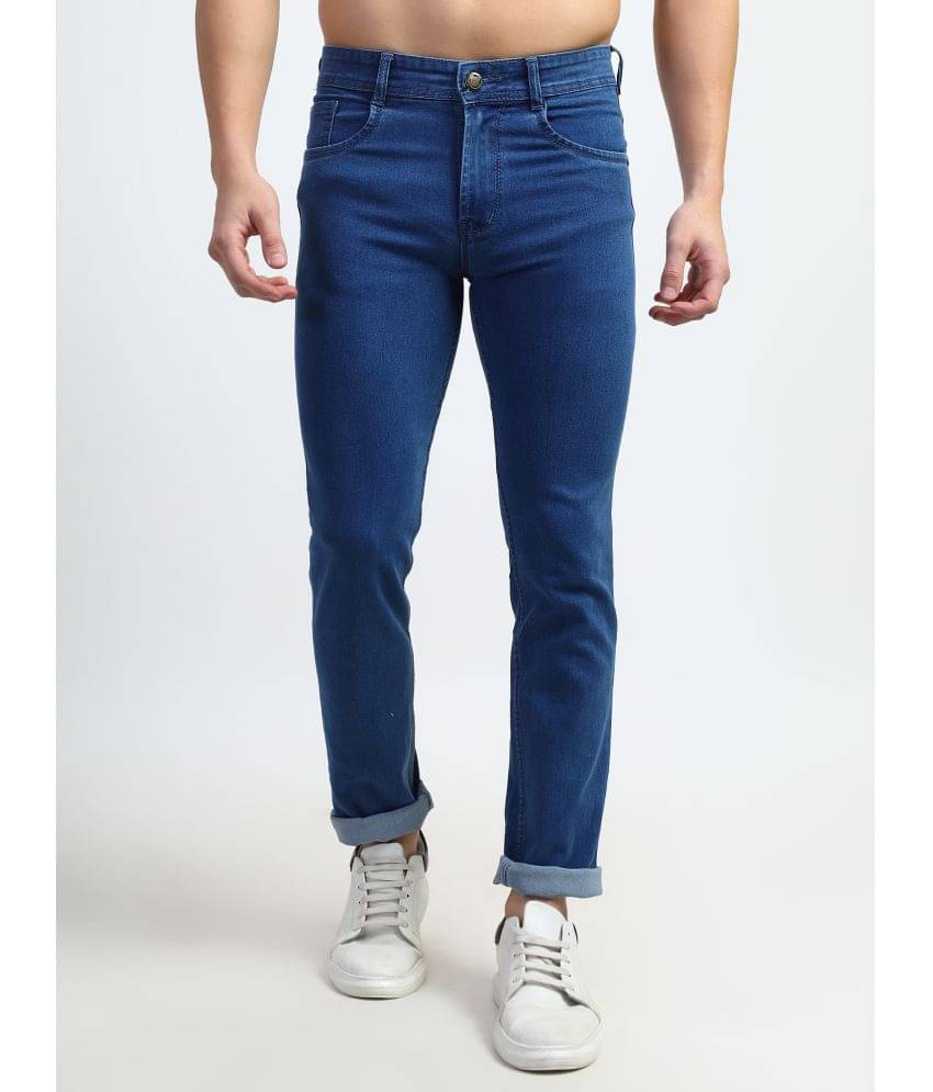 plounge Regular Fit Cuffed Hem Men's Jeans - Blue ( Pack of 1 )     			plounge Regular Fit Cuffed Hem Men's Jeans - Blue ( Pack of 1 )