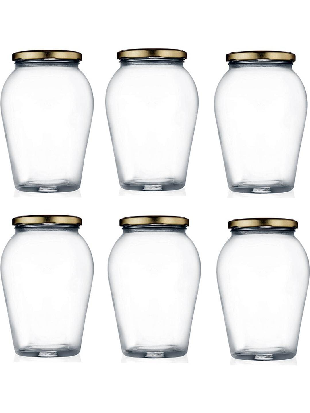     			AFAST Glass Container Glass Transparent Cookie Container ( Set of 6 )