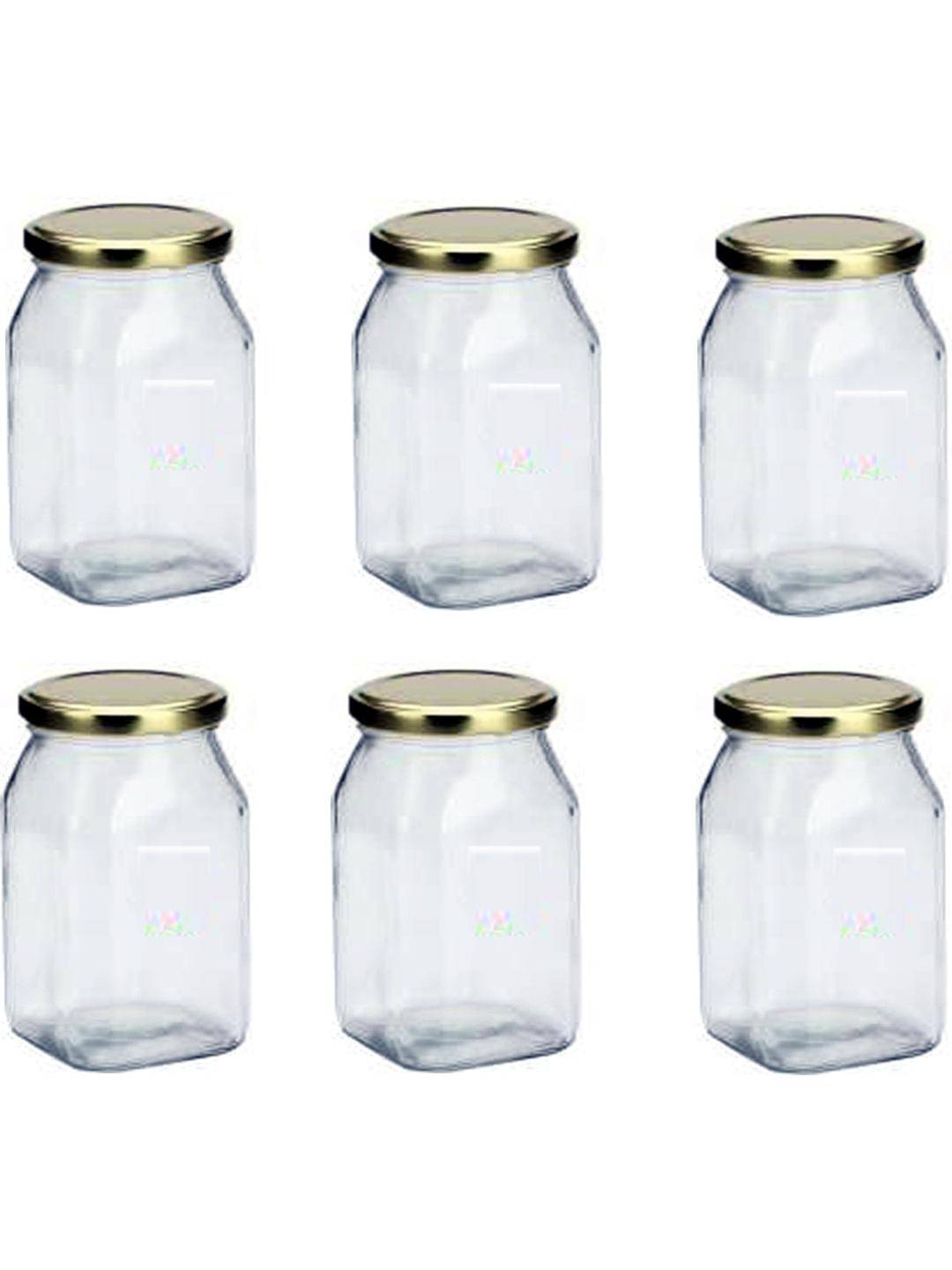     			AFAST Glass Container Glass Transparent Spice Container ( Set of 6 )