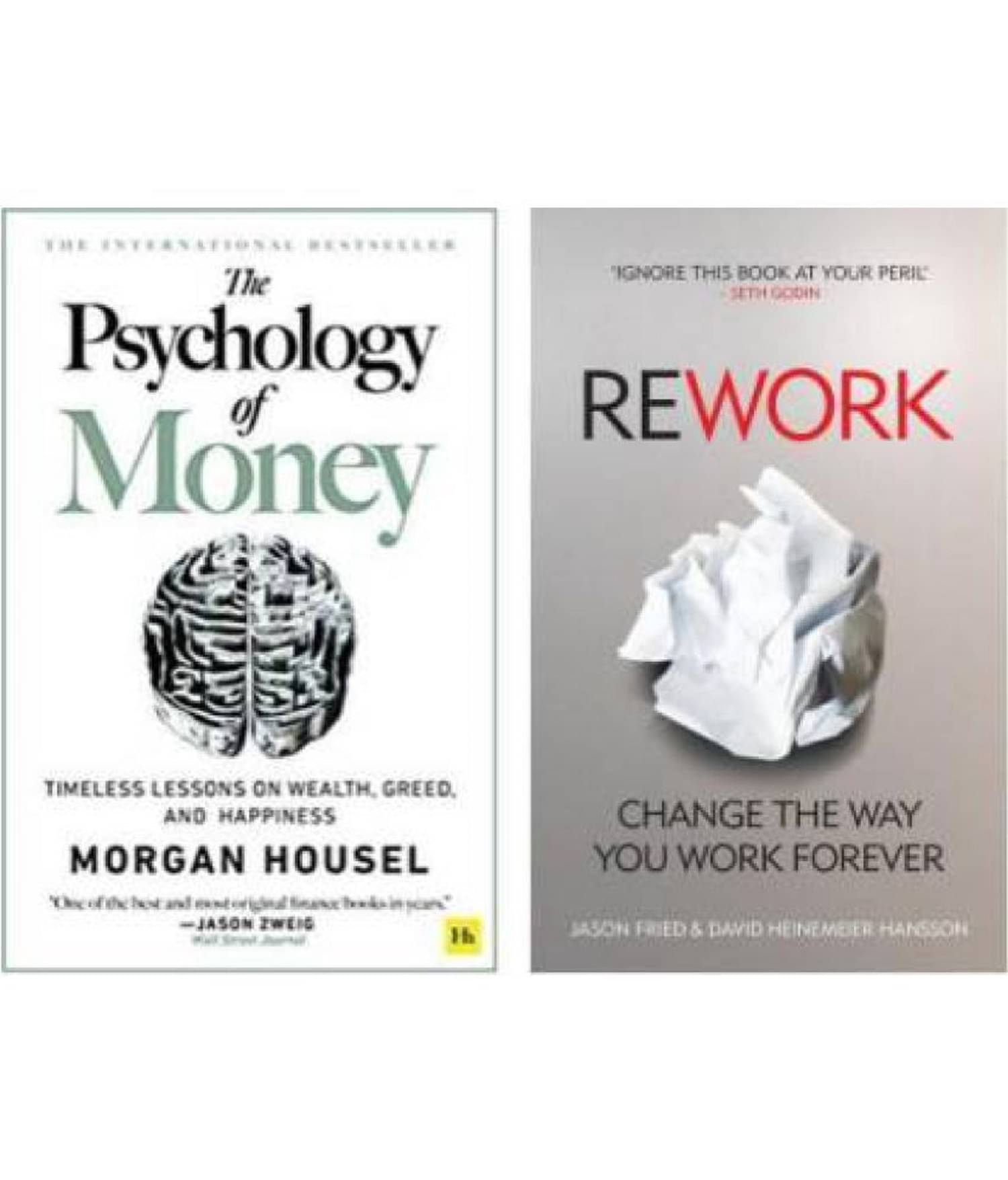 ( Combo of 2 books ) The Psychology Of Money + Rework (Paperback, Morgan Housel, Heinemeier Hansson David) ( Combo of 2 books ) The Psychology Of Money + Rework (Paperback, Morgan Housel, Heinemeier Hansson David)