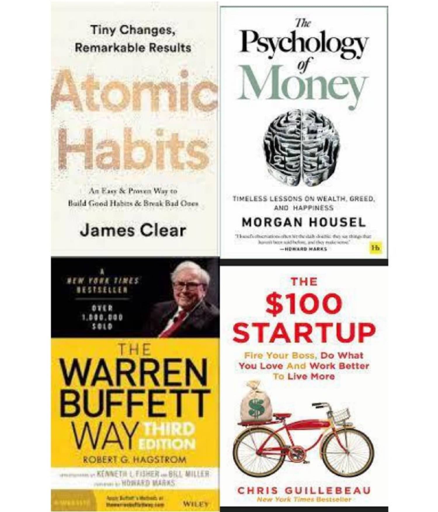 ( Combo of 4 books ) Atomic Habits + The Psychology of Money +The warren buffett way +100 dollar startup ( Combo of 4 books ) Atomic Habits + The Psychology of Money +The warren buffett way +100 dollar startup