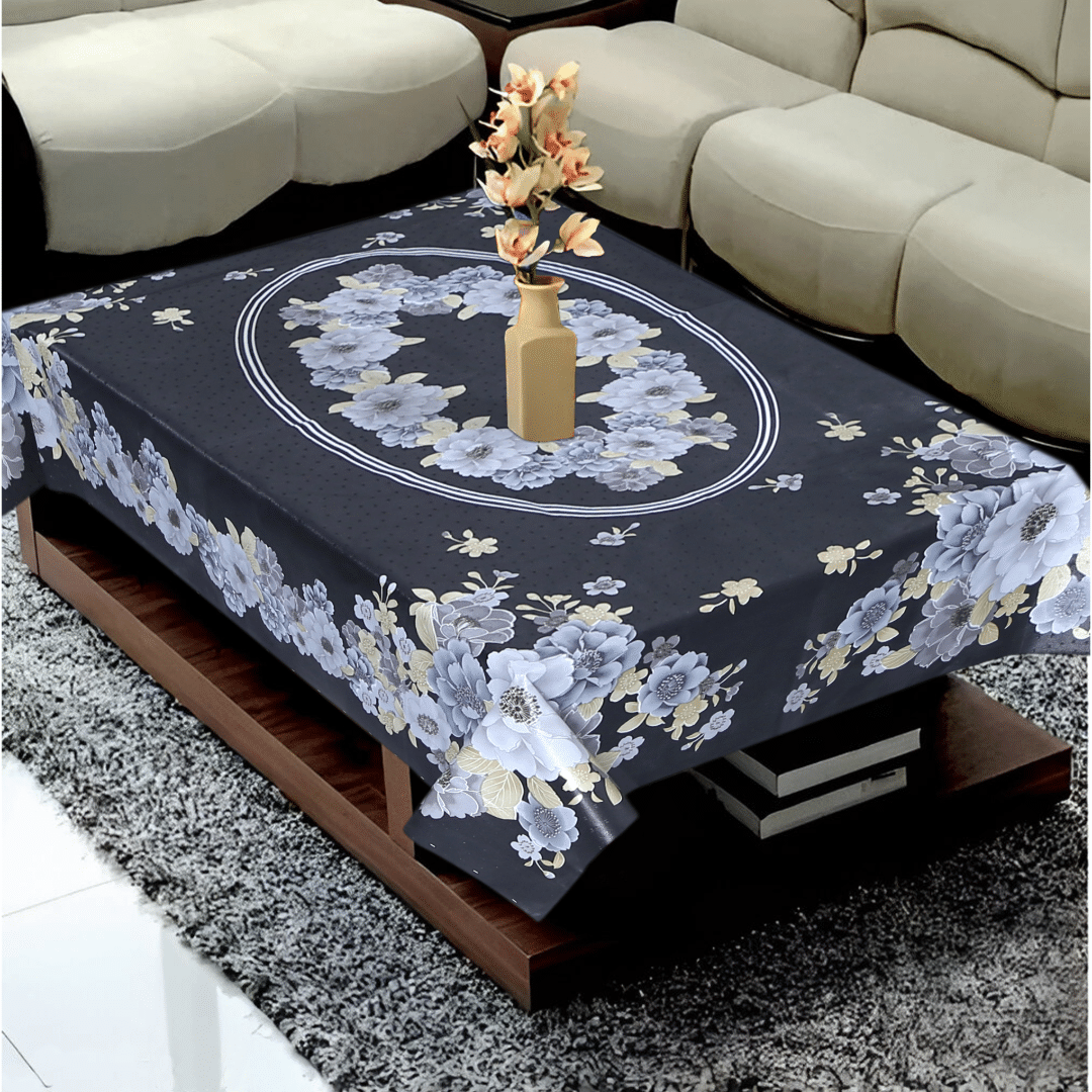 Crosmo Printed PVC 4 Seater Rectangle Table Cover ( 154 x 102 ) cm Pack of 1 Black Crosmo Printed PVC 4 Seater Rectangle Table Cover ( 154 x 102 ) cm Pack of 1 Black