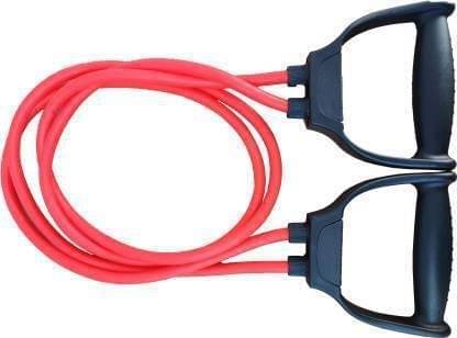 Double Toning Resistance Tube Pull Rope Elastic Rubber Exercise Band for Stretching, Workout, Home Gym and Toning with Heavy Quality D Shaped Handles (Red) Pack of 1 Double Toning Resistance Tube Pull Rope Elastic Rubber Exercise Band for Stretching, Workout, Home Gym and Toning with Heavy Quality D Shaped Handles (Red) Pack of 1