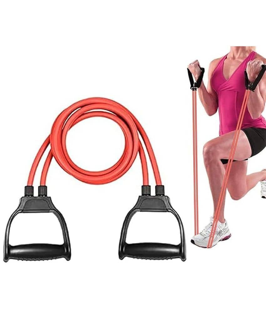 Double Toning Resistant Band Heavy Quality Exercise Band for Stretching, Full Body Workout, Home Gym and Toning for Men and Women, Pack of 1, Red - Sports and Fitness Equipment | Buy online on ZillyBuy