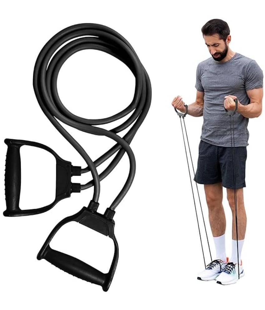 Double Toning Tube Resistance Band for Workout for Men & Women, Exercise Bands with Heavy Quality Grip (Pack of 1) Double Toning Tube Resistance Band for Workout for Men & Women, Exercise Bands with Heavy Quality Grip (Pack of 1)