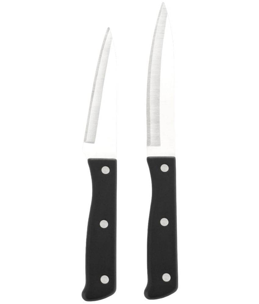     			FIT4CHEF Black Stainless Steel Knife Set Blade Length 12 cm ( Pack of 2 )