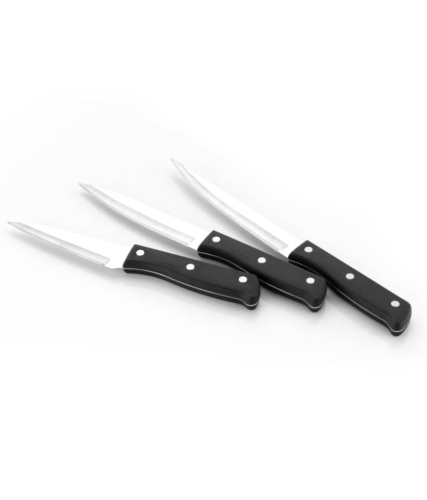 FIT4CHEF Black Stainless Steel Knife Set Blade Length 15 cm ( Pack of 3 )