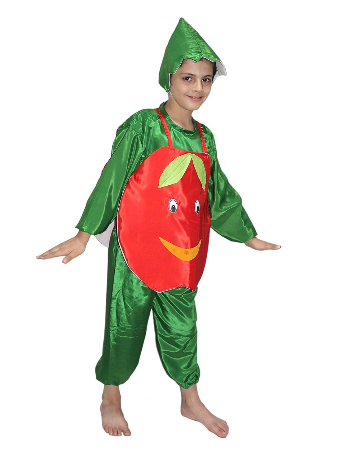     			Fruit Costume Apl Dress for Boys & Girls - Red & Green, 10-11 Years