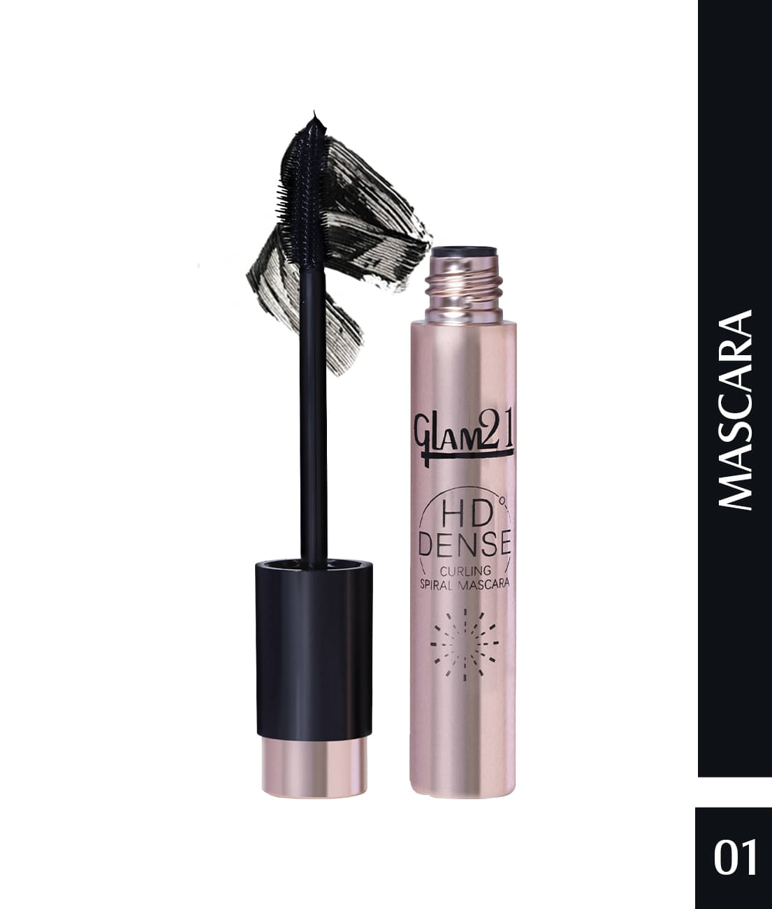     			Glam 21 HD Dense Mascara With Petite Brush Smudge & Water Proof Eyelashes 16hrs Long-wear (Black)