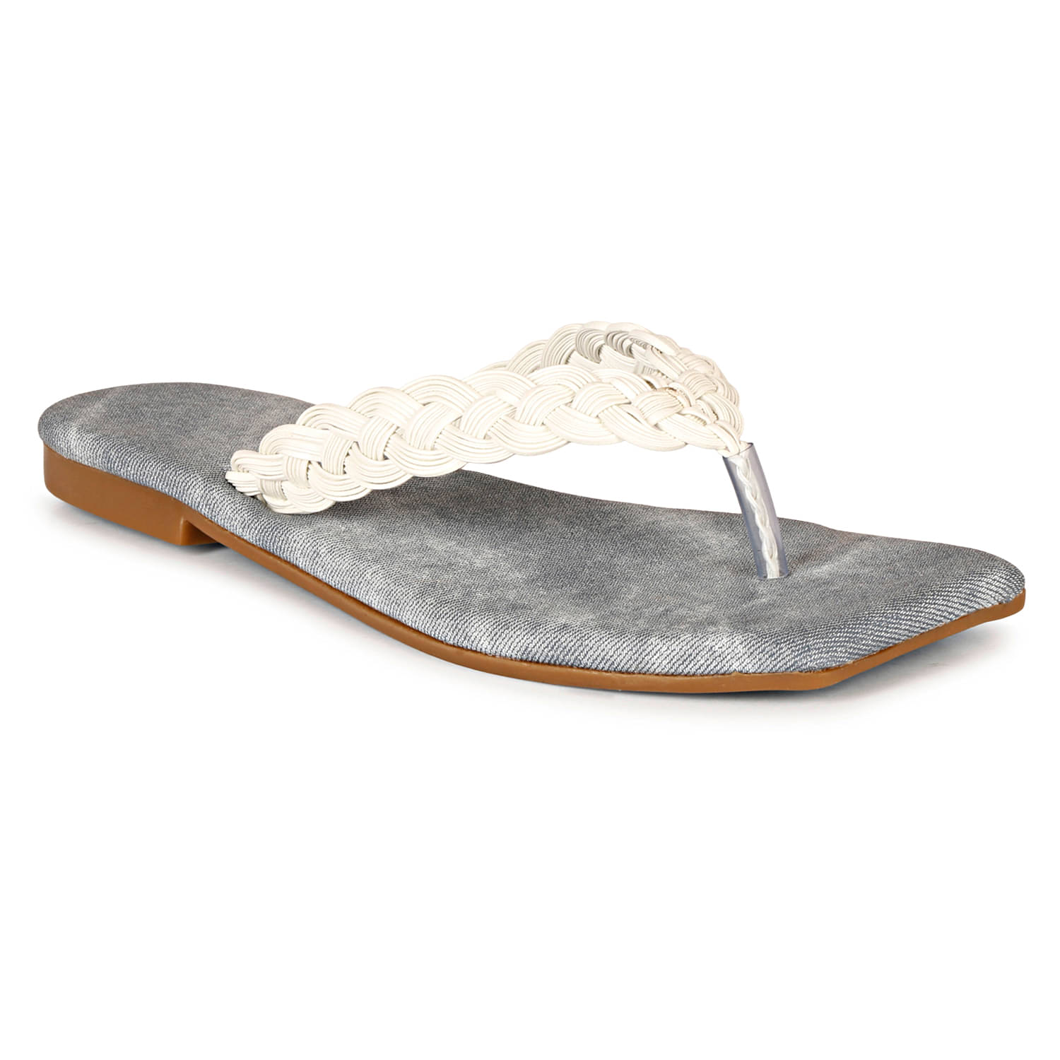     			Ishransh White Women's Flats