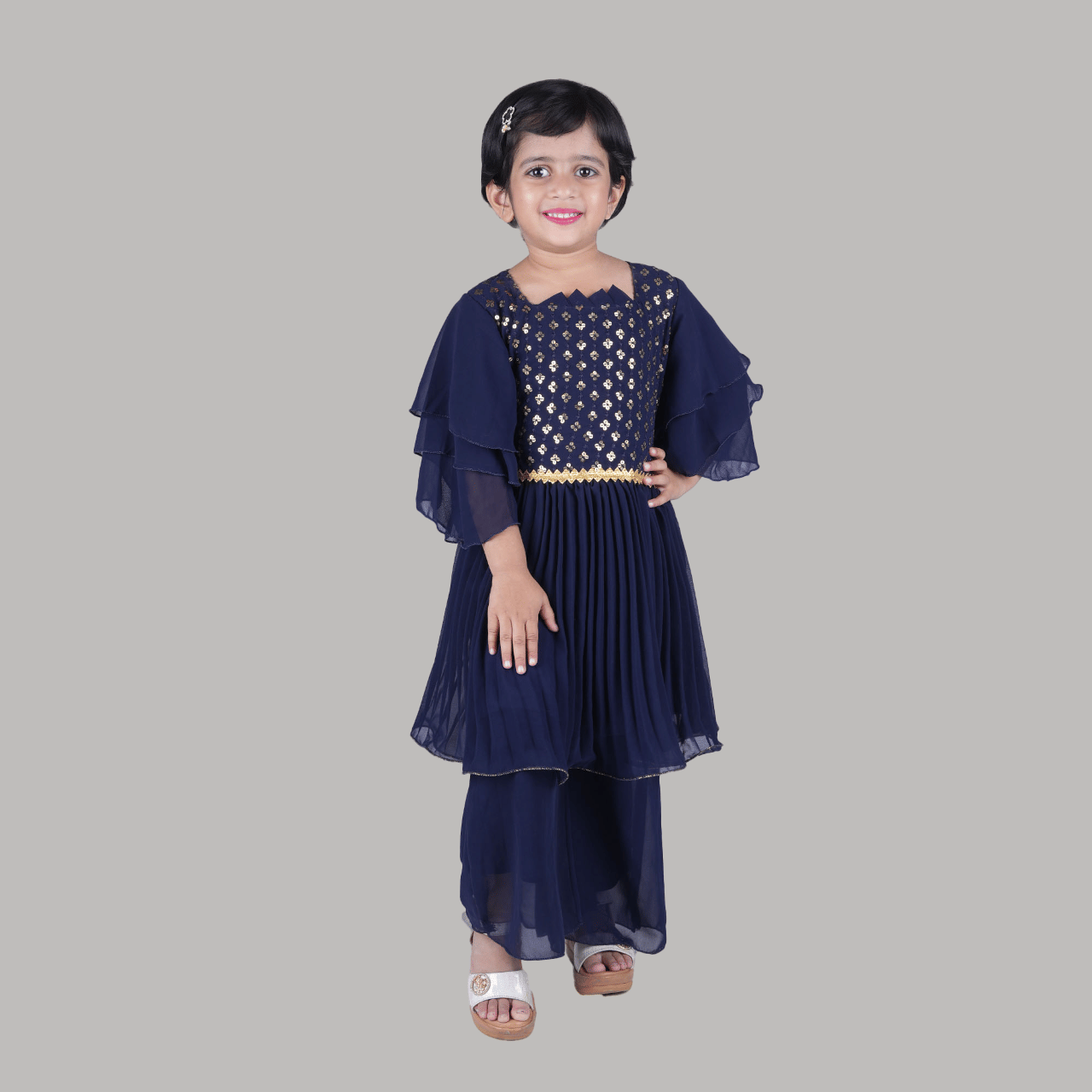     			Kidzee Kingdom Girls Cotton Blend Suit Sets ( Pack of 1 , Blue )