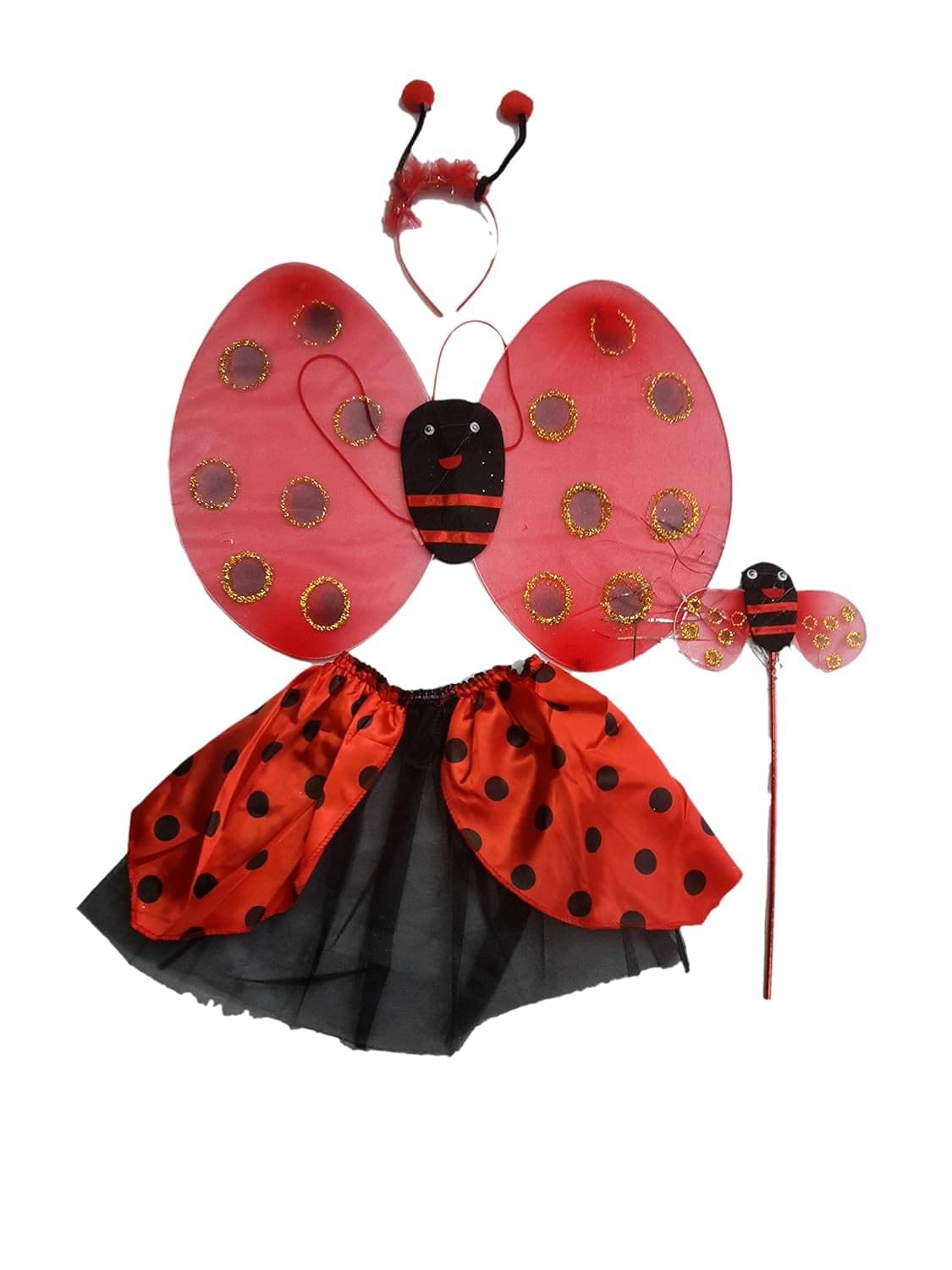 Lady Bird Costume Accessories with Wing & Wand For Girls     			Lady Bird Costume Accessories with Wing & Wand For Girls