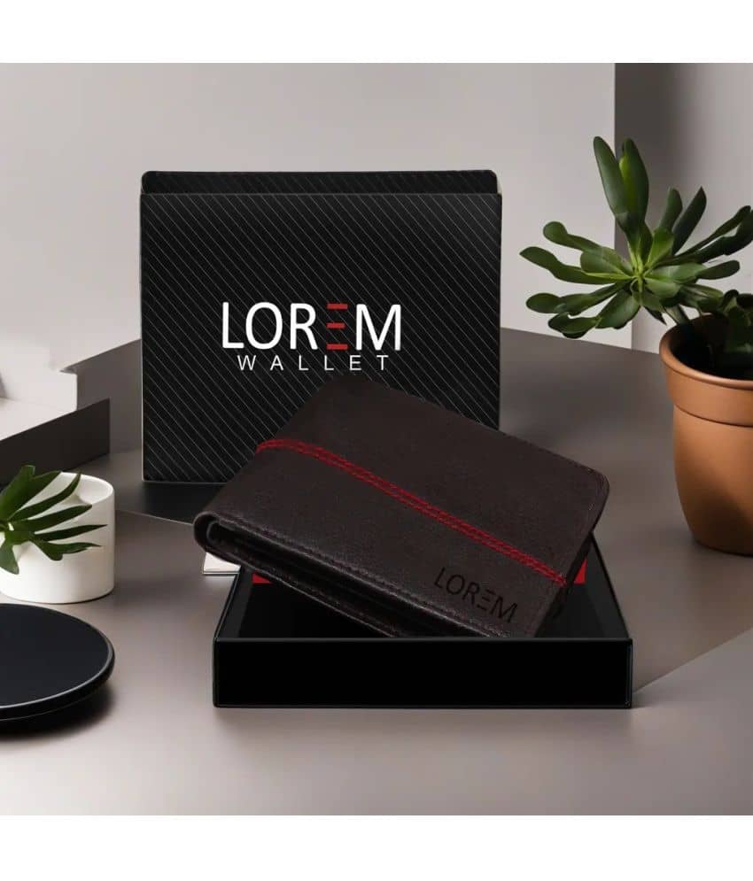 Lorem Brown Faux Leather Men's Two Fold Wallet ( Pack of 1 ) - Handbags | Buy online on ZillyBuy