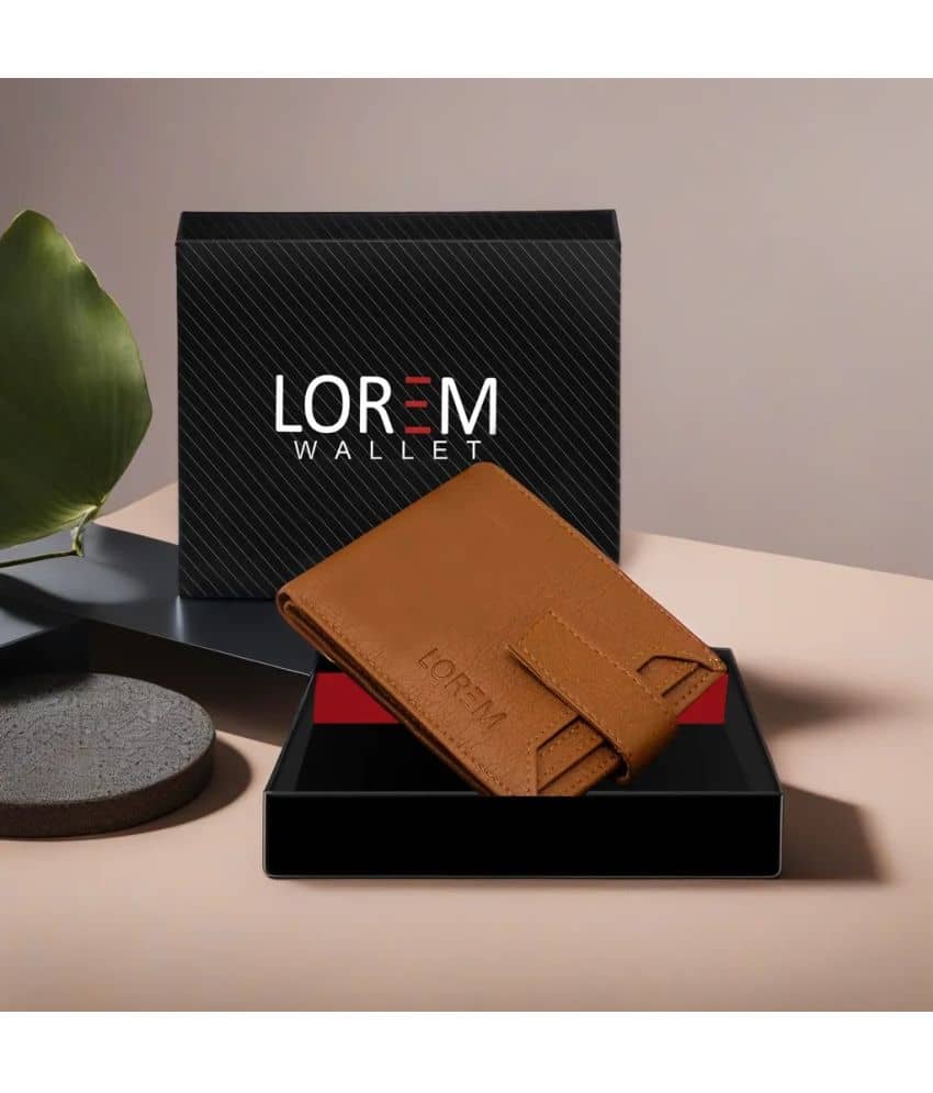 Lorem Tan Faux Leather Men's Two Fold Wallet ( Pack of 1 ) - Handbags | Buy online on ZillyBuy